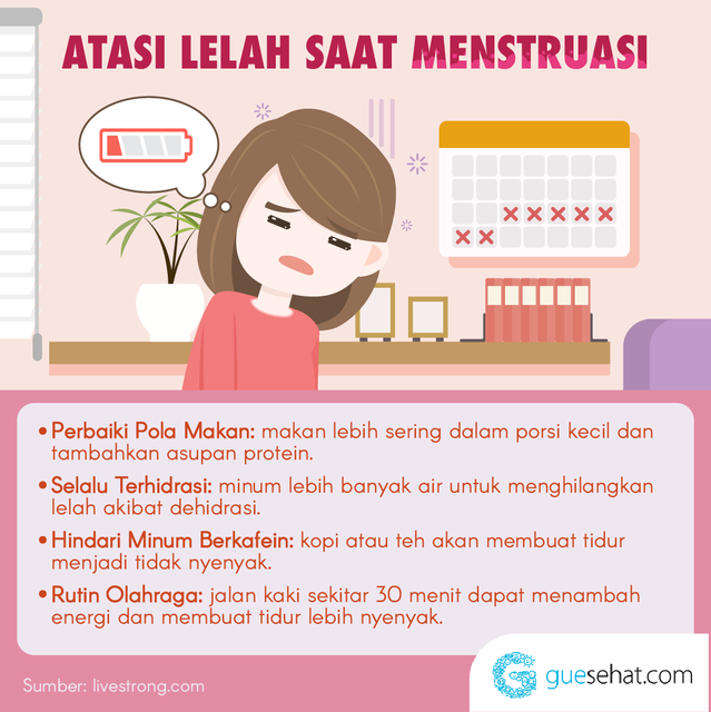 Superar la fatiga durante la menstruación.