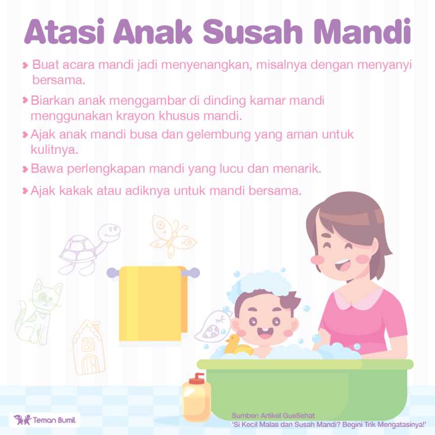 목욕하기 어려운 아이들을 위한 비법 - GueSehat.com